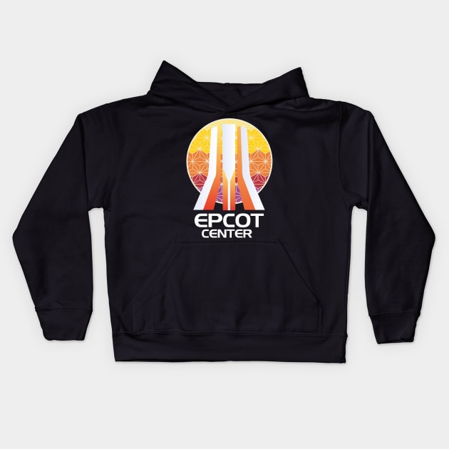 Epcot Center Acrylic Fountain Kids Hoodie by retrocot